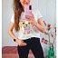 Camiseta Blanca Perrito Malva